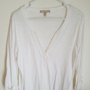 Banana republic 3/4 sleeve top, white, sz L